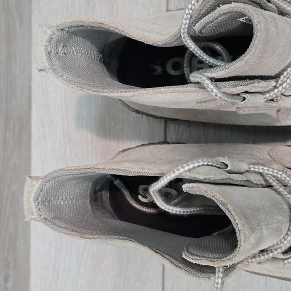 Sorel Taupe Out'N About Plus SoftAnkle Duck Rubber Leather Boots Shoes Sz 8.5 - Picture 6 of 13